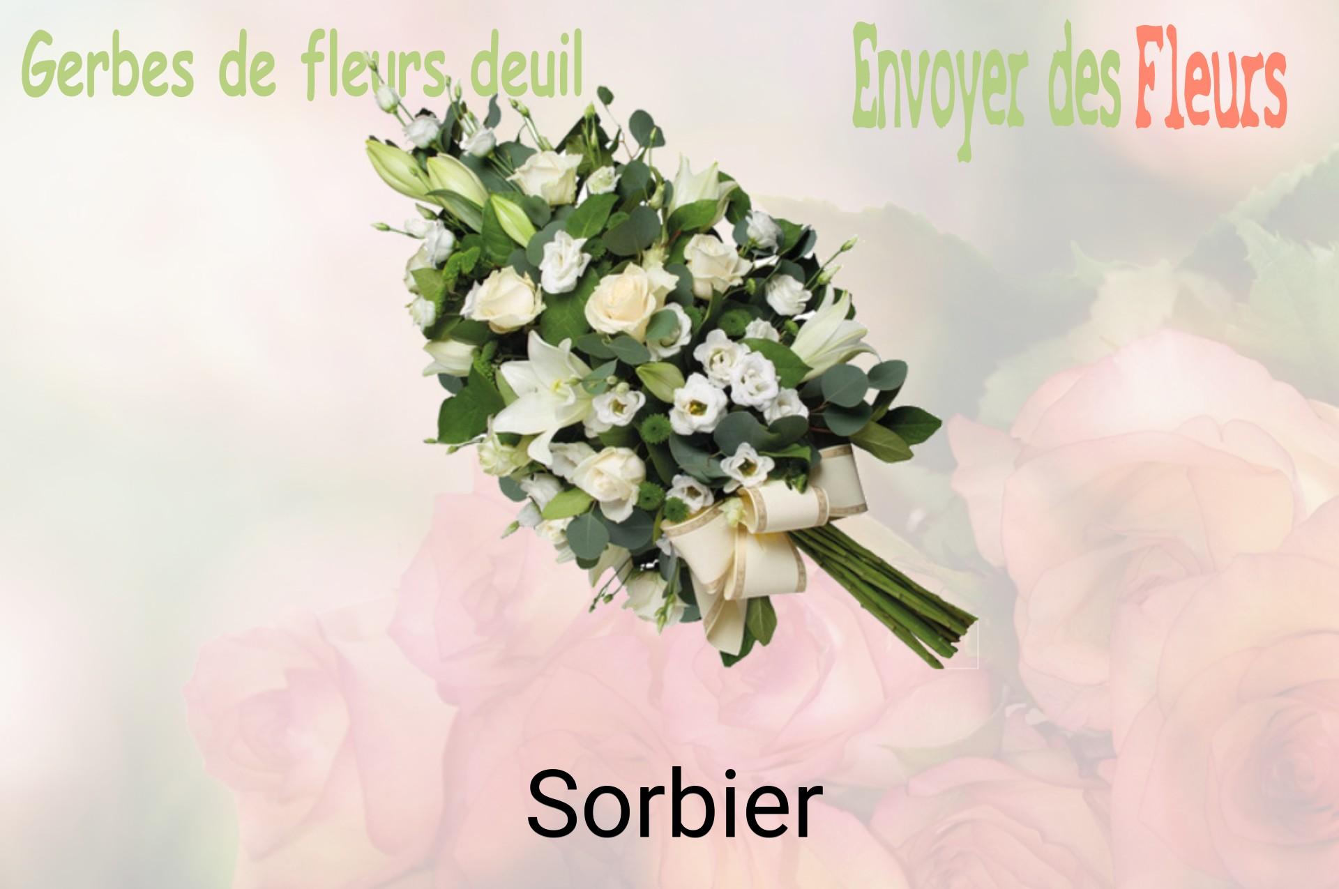 Gerbe de fleurs de deuil livrée à Sorbier